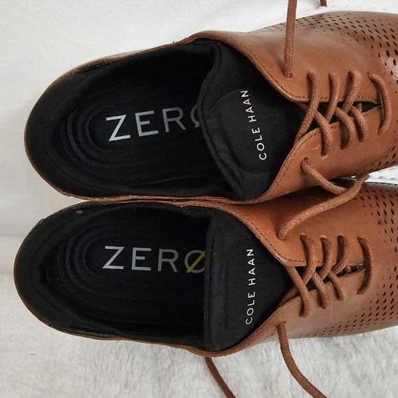 Cole Haan Mens 2.Zerogrand British Tan & Ivory Laser Wingtip Oxfords Size 8.5 - Picture 10 of 14